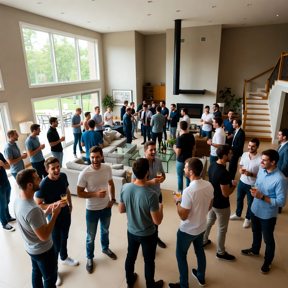 despedida de soltero en una casa grande