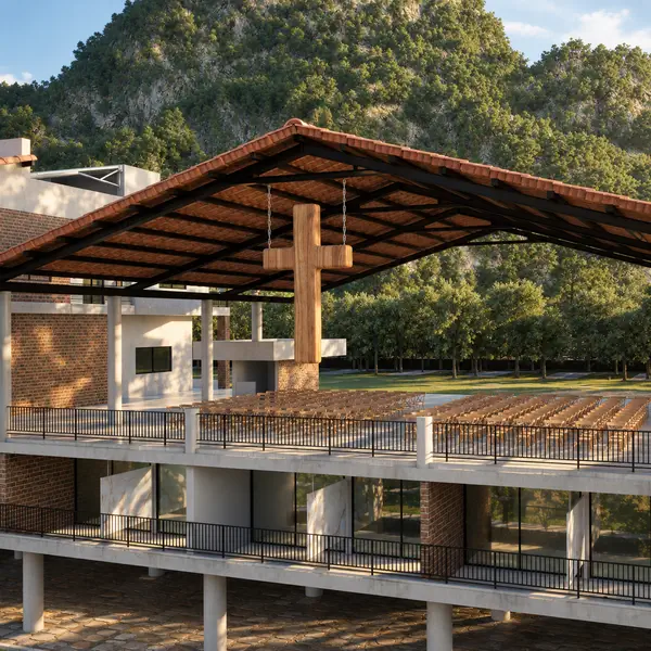 On site chapel for Catholic and Christian retreats in Malinalco